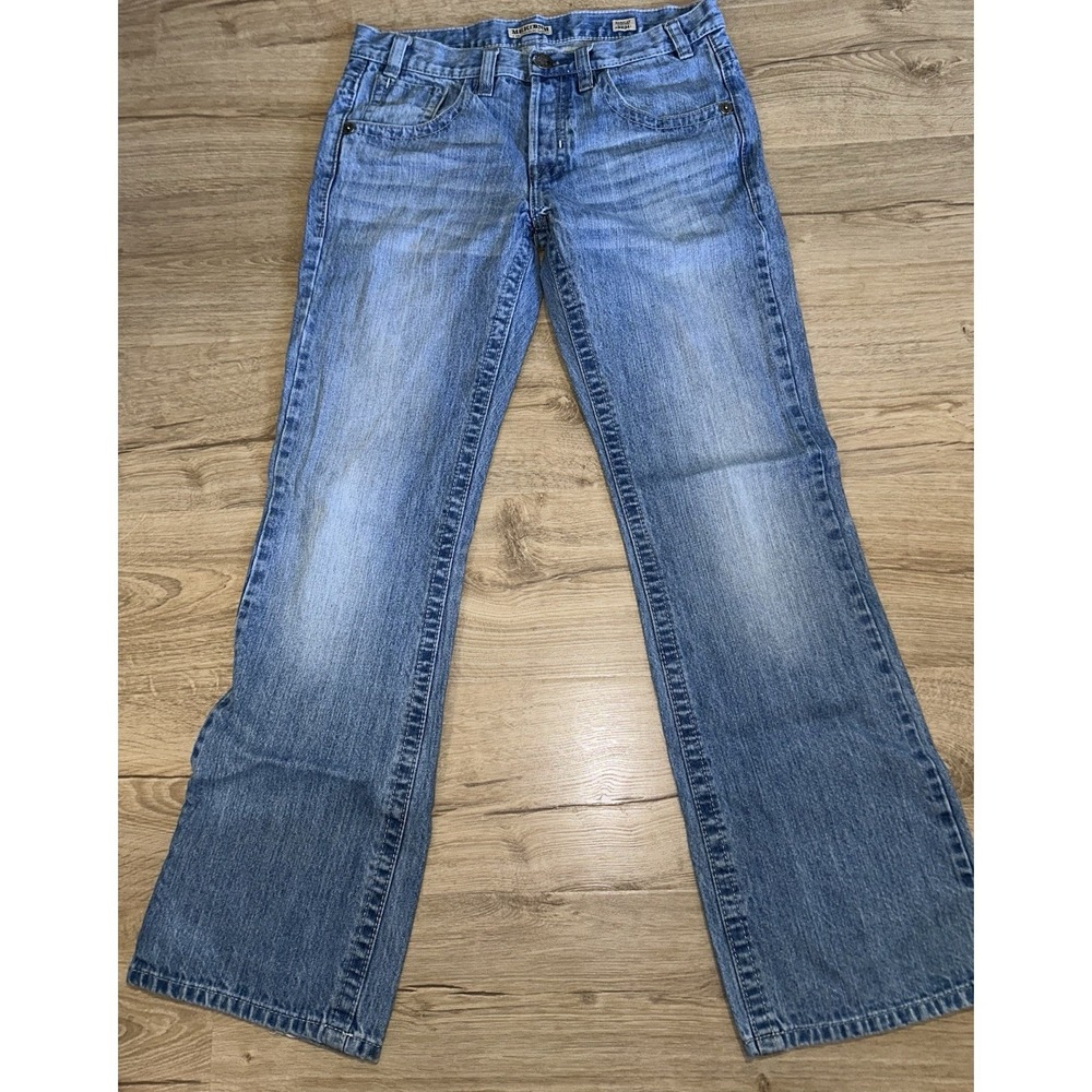MEK DNM Bootcut Blue Denim Jeans Medium Wash Logo Button 5-Pocket Men's